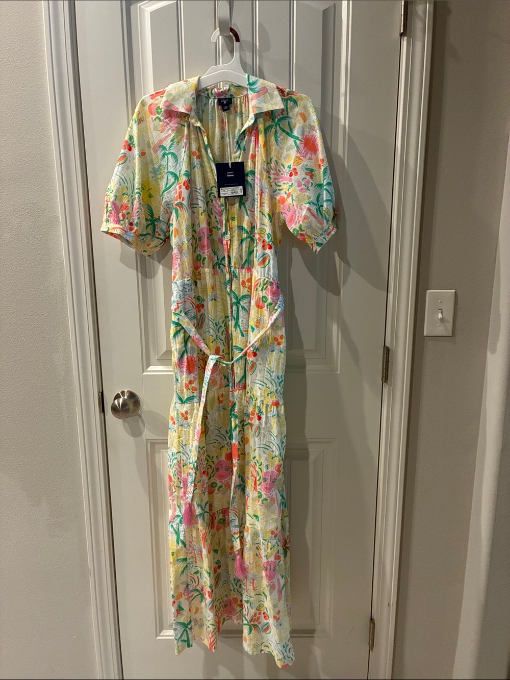 Women’s Vacation Short Sleeve Maxi Dress Yellow/Green - Roller Rabbit Target XS